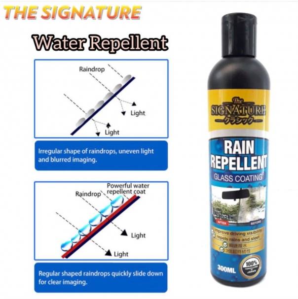 THE SIGNATURE WATER RAIN HYDROPHOBIC REPELLENT WINDSHIELD GLASS COATING