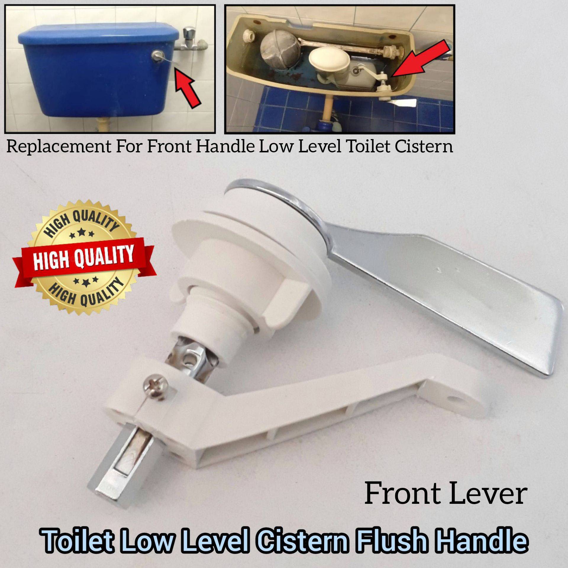TOILET LOW LEVEL CISTERN FRONT LEVEL STEEL FLUSH HANDLE FOR BATHROOM