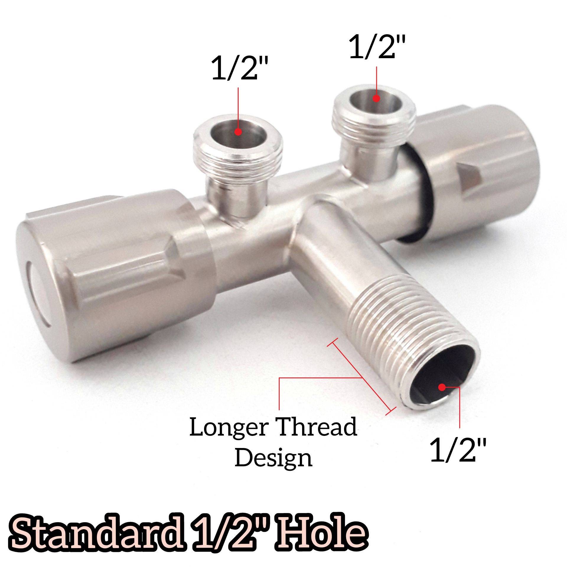 2 WAY CONTROL VALVE STAINLESS STEEL ANGLE VALVE FOR BATHROOM TOILET