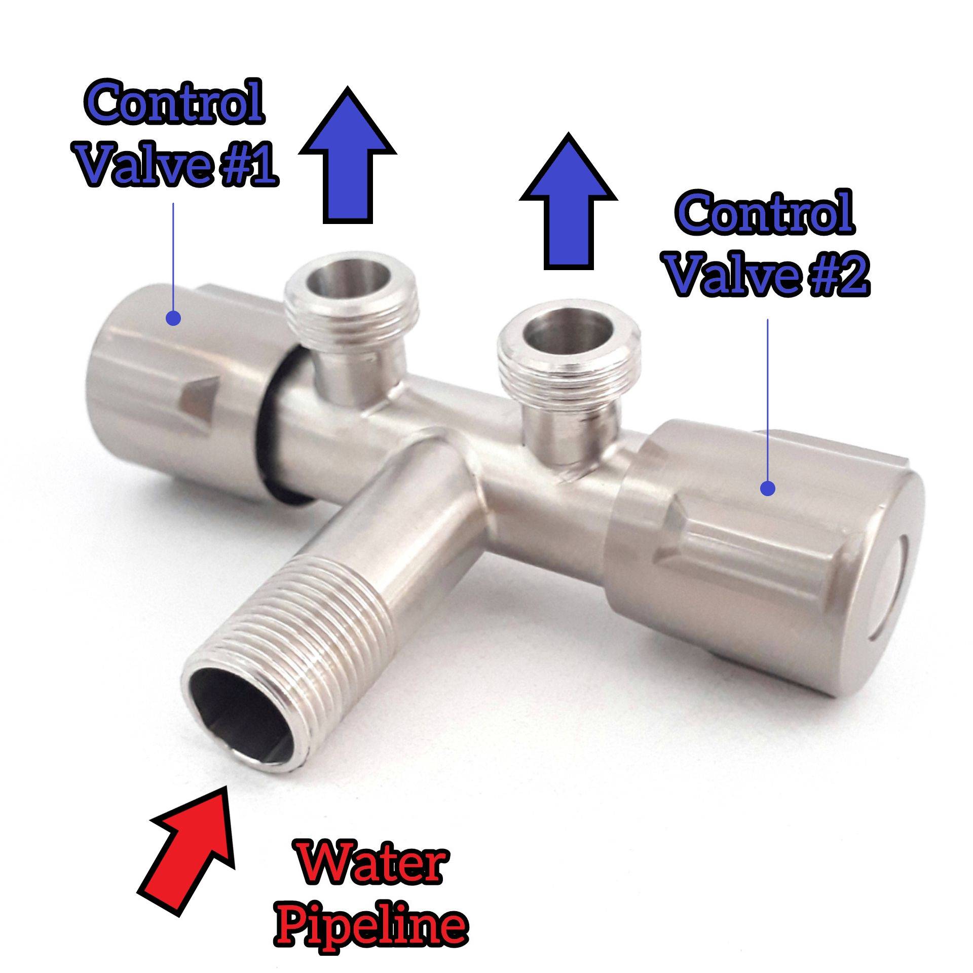 2 WAY CONTROL VALVE STAINLESS STEEL ANGLE VALVE FOR BATHROOM TOILET