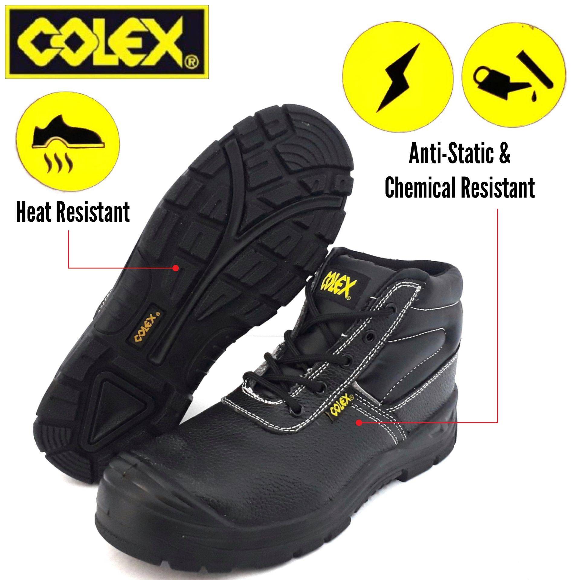 COLEX UPPER LEATHER SAFETY SHOE BOOTS FOR CONSTRUCTION , FACTORY