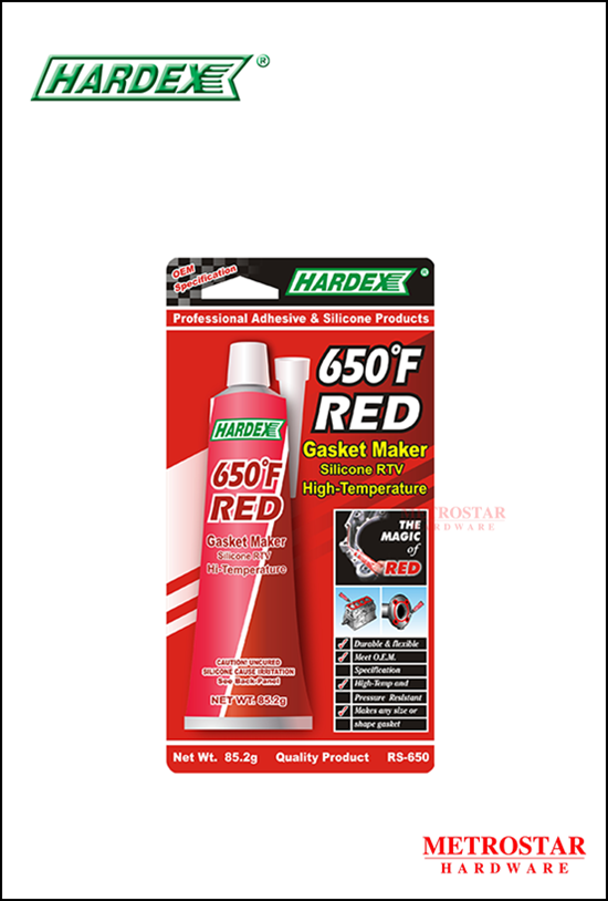 Hardex 650°F Red Gasket Maker Silicone RTV HiTemp
