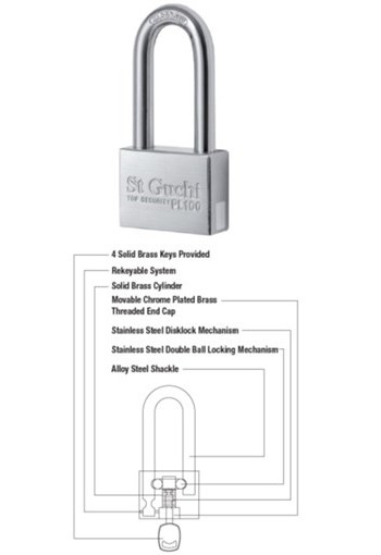 Stainless Steel Padlock with description