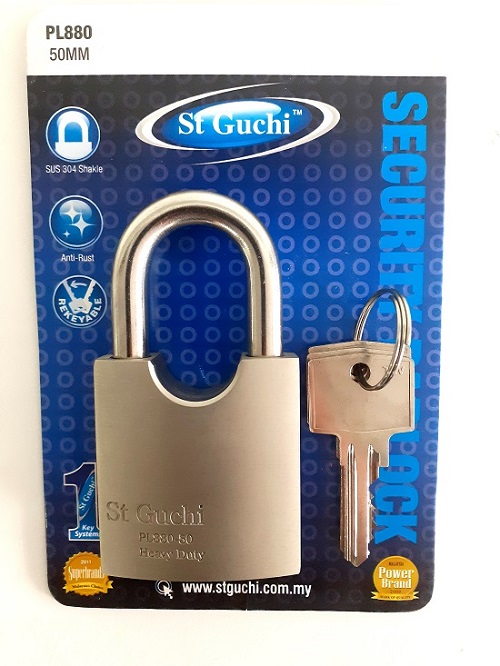 Packed padlock with keys