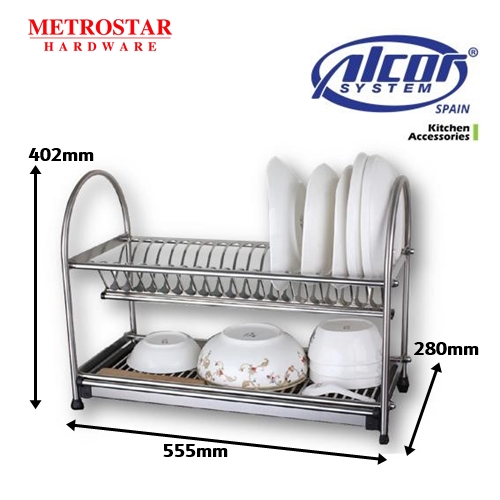 2-Tier Stainless Steel Dish Rack measurements